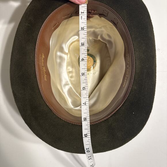 VTG Anton Peschel Dinkelsbuhl Germany Olive green Felt Fedora Hat Size unknown - Picture 11 of 11